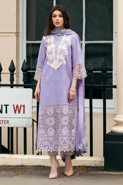 MUSHQ Dhanak 3PC Chikankari Embroidered With Pashmina Wool Shawl-117 - QQ
