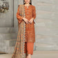 Linen 3PC Embroidered With Chiffon Embroidered Dupatta-672