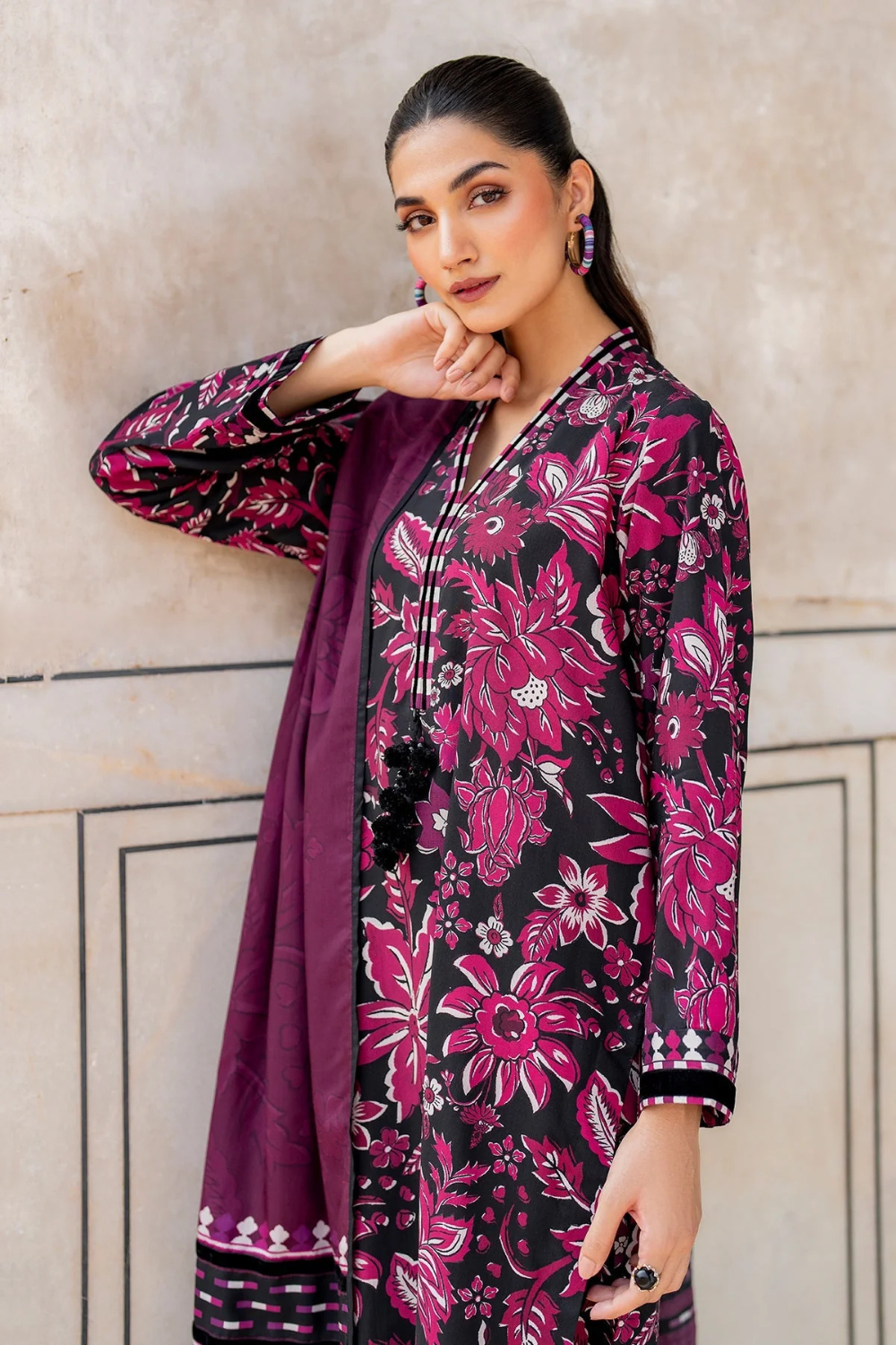 Baroque Khaddar 3PC Printed Q0477