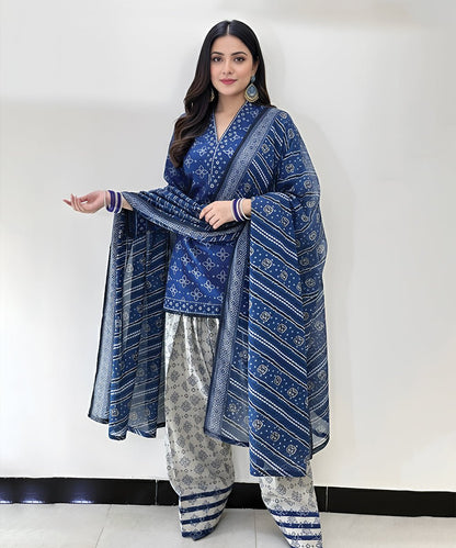 KHADDAR-3PC WITH KHADDAR PRINTED SHIRT & TROUSER-932 - QQ