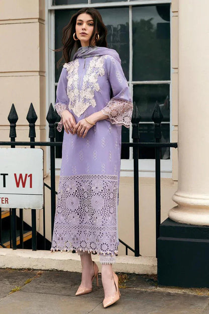MUSHQ Dhanak 3PC Chikankari Embroidered With Pashmina Wool Shawl-117 - QQ