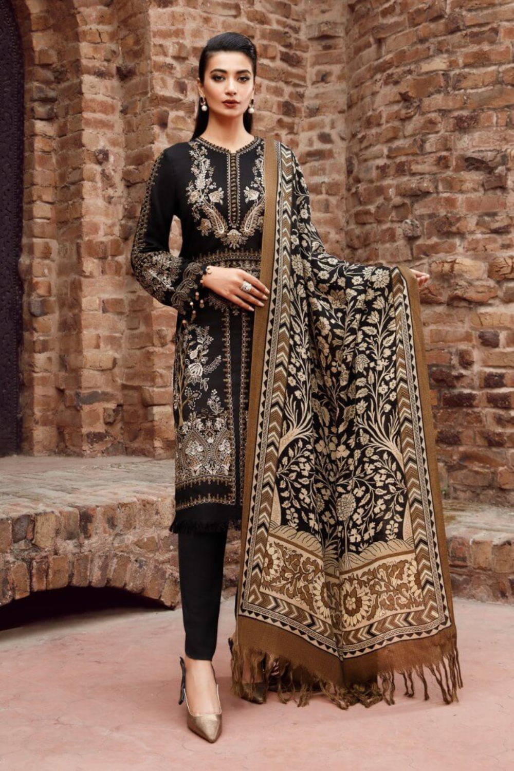 Maria B 3Pcs Dhanak Embroidered MB-1160