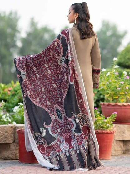 Lawn 3PC Embroidered With Digital Printed Jauqard Dupatta- 5238 - QQ