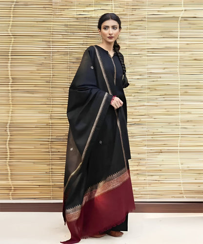 Dhanak 3PC With Woolen Shawl BR-1075B - QQ