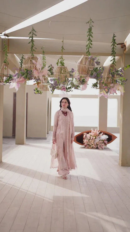 Lawn-3PC Embroidered Shirt with Organza Embroidered Dupatta-1270 - QQ