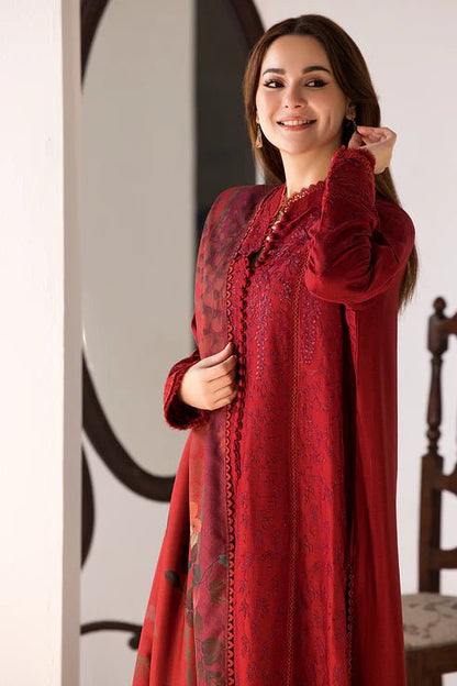 3PC LAWN EMBROIDERED SHIRT WITH DIGITAL PRINTED JACQUARD DUPATTA-5005 - QQ