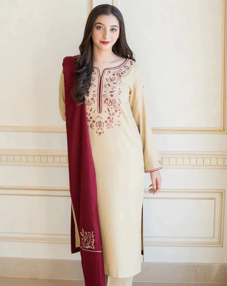 Dhanak 3PC Embroidered Q0297