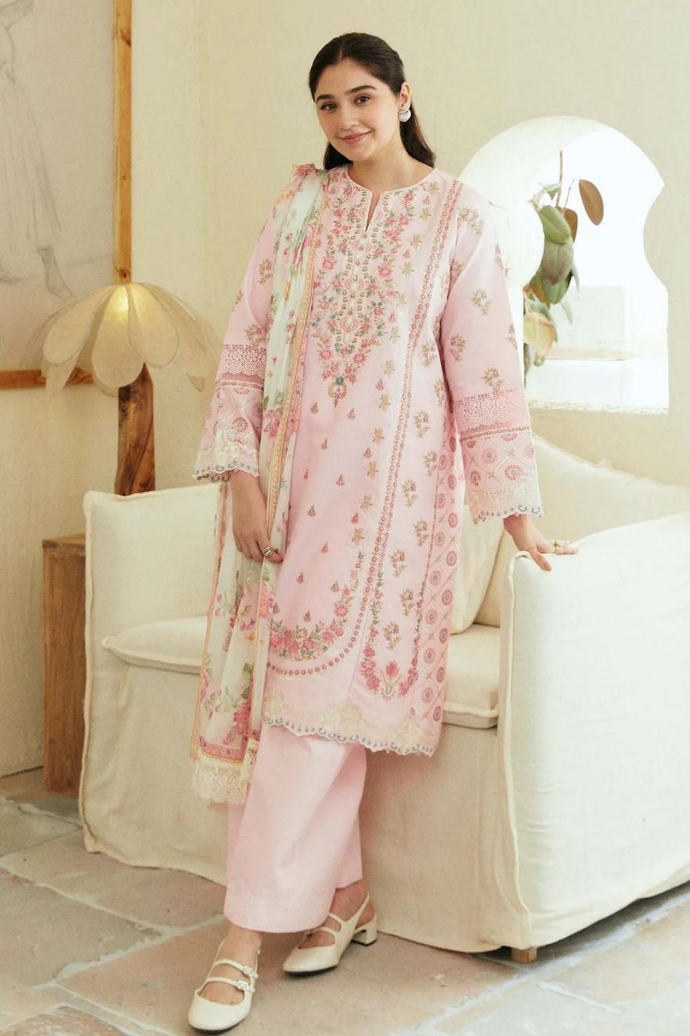 Zara ShahJahan 3PC Lawn Embroidered Q625