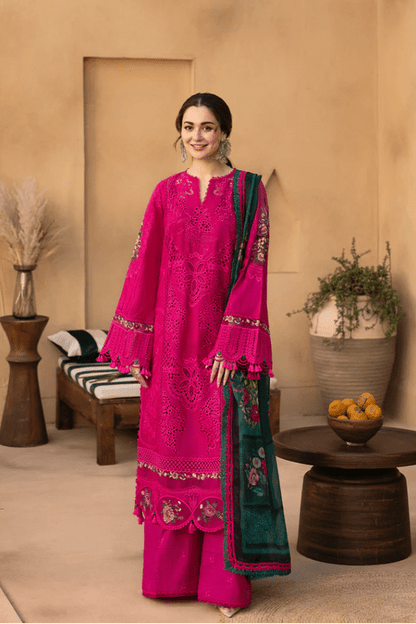 3PC Lawn Embroidered Shirt With Digital Printed Jacquard Dupatta- 5038 - QQ