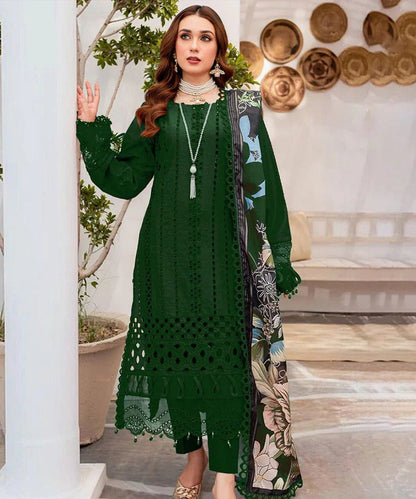 Dhanak-3pc Embroidered Shirt With Digital Printed Wool Shawl-3159 - QQ
