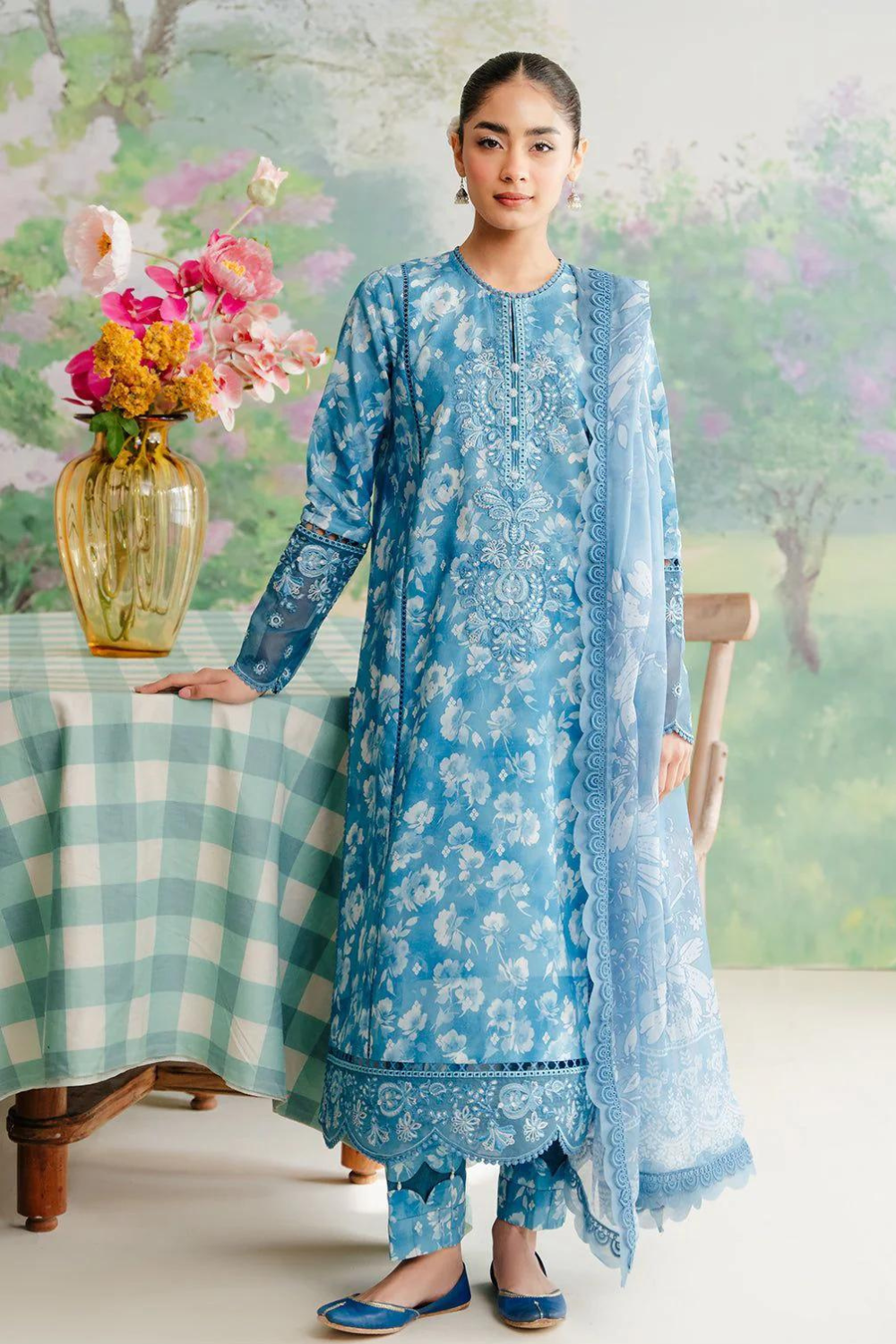 3PC Digital Print LAWN Q594