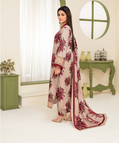 CREATION KHADDAR 3PC WITH KHADDAR PRINTED SHIRT & TROUSER-917 - QQ