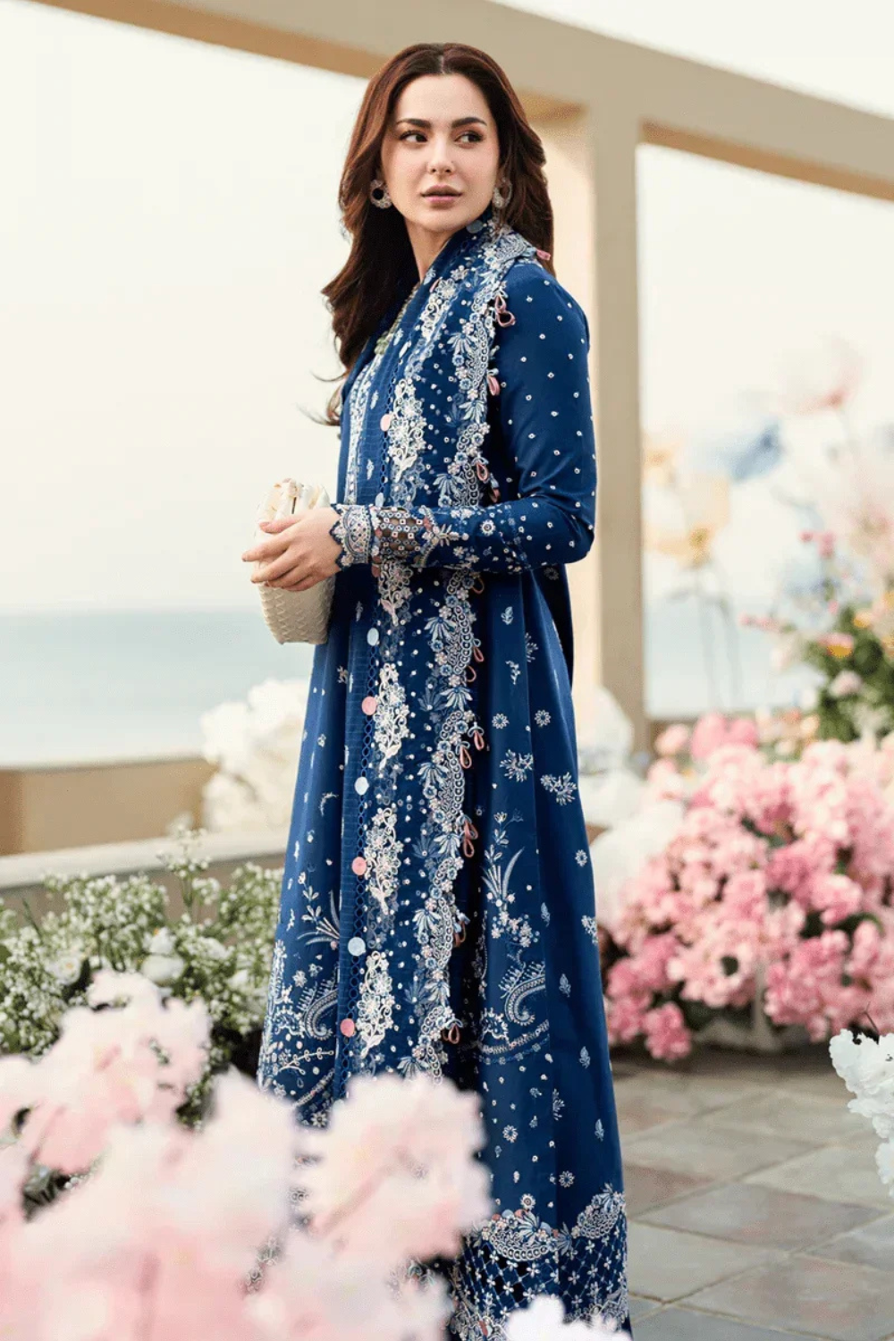 3PC Dhanak Embroidered Shirt with printed funcy dupatta Q0923