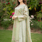 Dhanak-3PC Embroidered Shirt with Organza Embroidered Dupatta- 3386