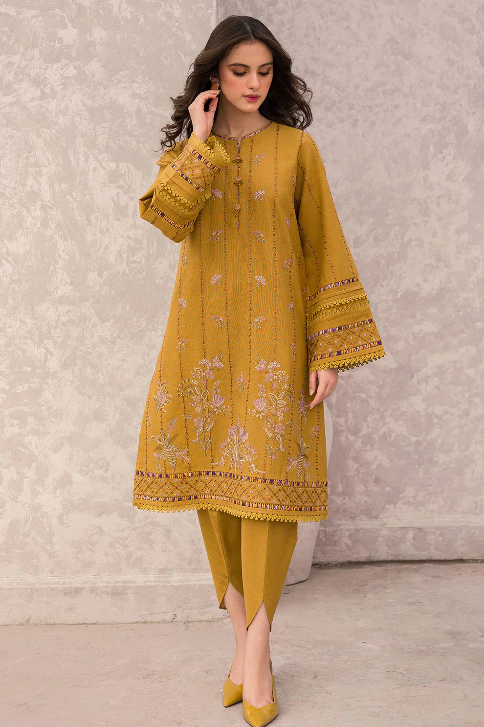 3PC DHANAK EMBROIDERED SUIT