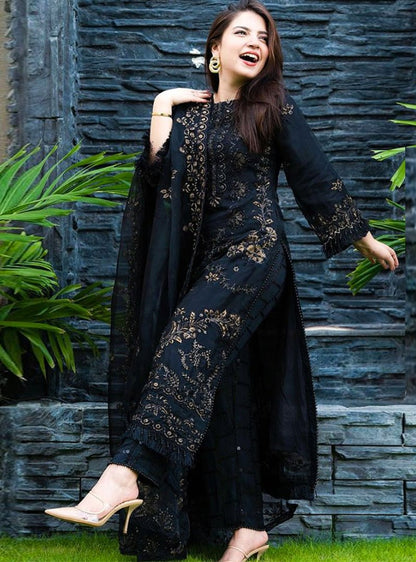 Linen 3PC Embroidered-842 - QQ