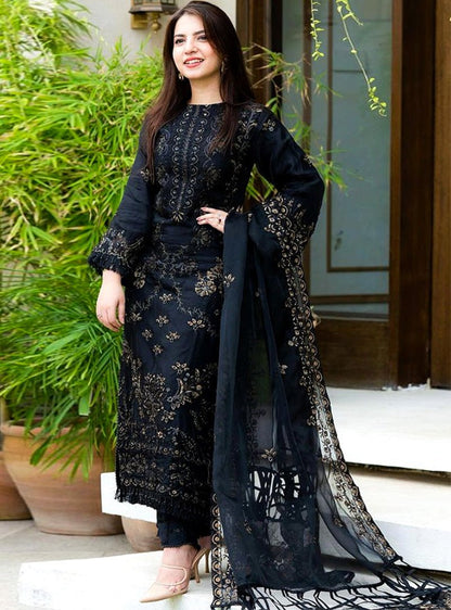 Linen 3PC Embroidered-842 - QQ