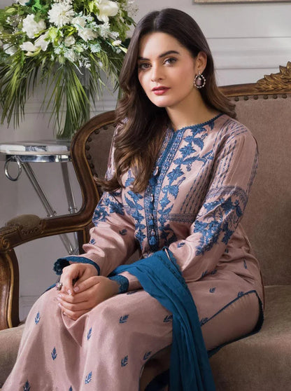 Lawn-3PC Embroidered With Chiffon Dupatta-5063 - QQ