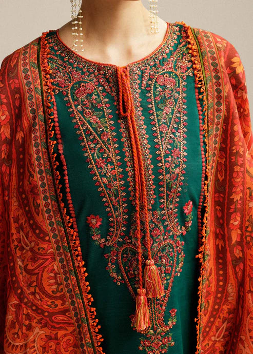 Lawn-3PC Embroidered with Digital Printed Jacquard Dupatta-5113