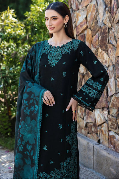 Lawn-3PC Embroidered Shirt with Digital Printed Jauqard Dupatta- 5098 - QQ