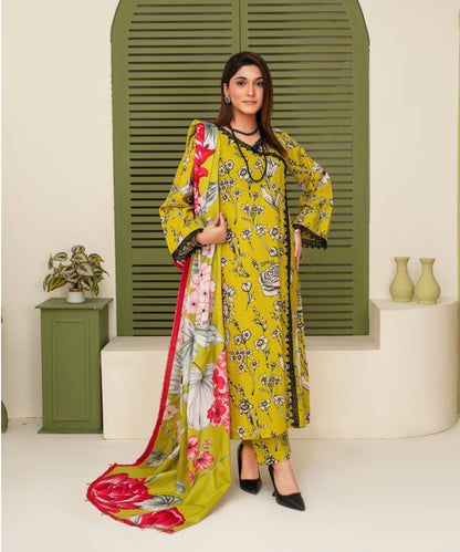 CREATION KHADDAR 3PC WITH KHADDAR PRINTED SHIRT & TROUSER-902 - QQ