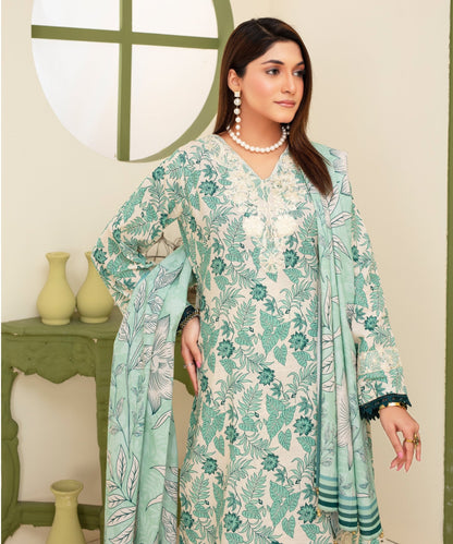CREATION KHADDAR 3PC WITH KHADDAR PRINTED SHIRT & TROUSER-906 - QQ