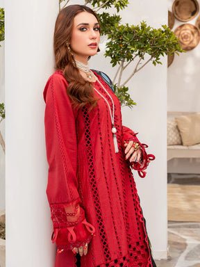 Dhanak-3PC Embroidered Shirt with Digital Printed Wool Shawl - 3160 - QQ