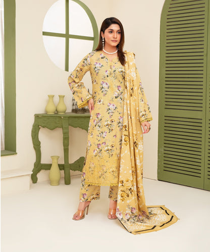 CREATION KHADDAR 3PC WITH KHADDAR PRINTED SHIRT & TROUSER-912 - QQ