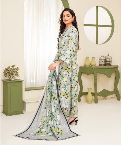 CREATION KHADDAR 3PC WITH KHADDAR PRINTED SHIRT & TROUSER-915 - QQ