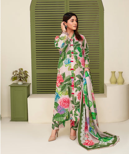 CREATION KHADDAR 3PC WITH KHADDAR PRINTED SHIRT & TROUSER-918 - QQ