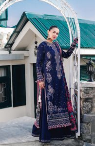 Dhanak-3PC Embroidered Shirt with Digital Printed Wool Shawl -3122 - QQ