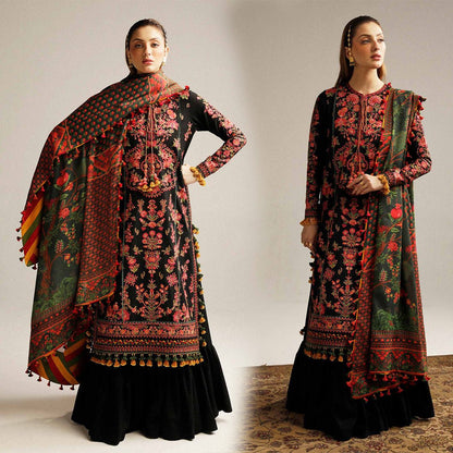 Hussain Rehar Dhanak 3PC Embroidered With Digital Printed Dupatta-173 - QQ