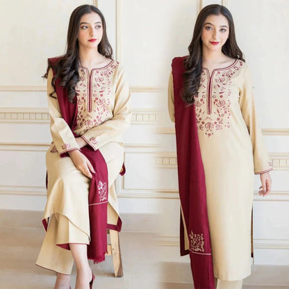Dhanak 3PC Embroidered-616 - QQ
