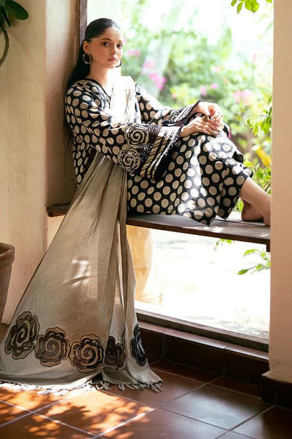 3PC LAWN PRINTED SHIRT WITH LAWN PRINTED DUAPTTA AND TROUSER-4004 - QQ