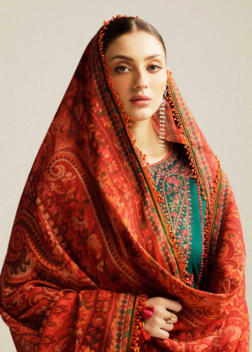 Lawn-3PC Embroidered with Digital Printed Jacquard Dupatta-5113