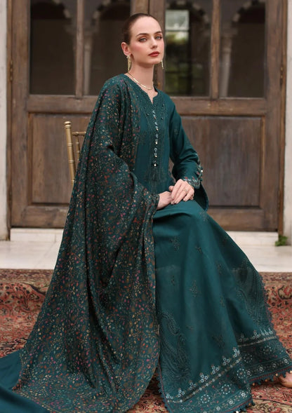 3PC Lawn Embroidered Shirt With Digital Printed Jauqard Dupatta-5128 - QQ