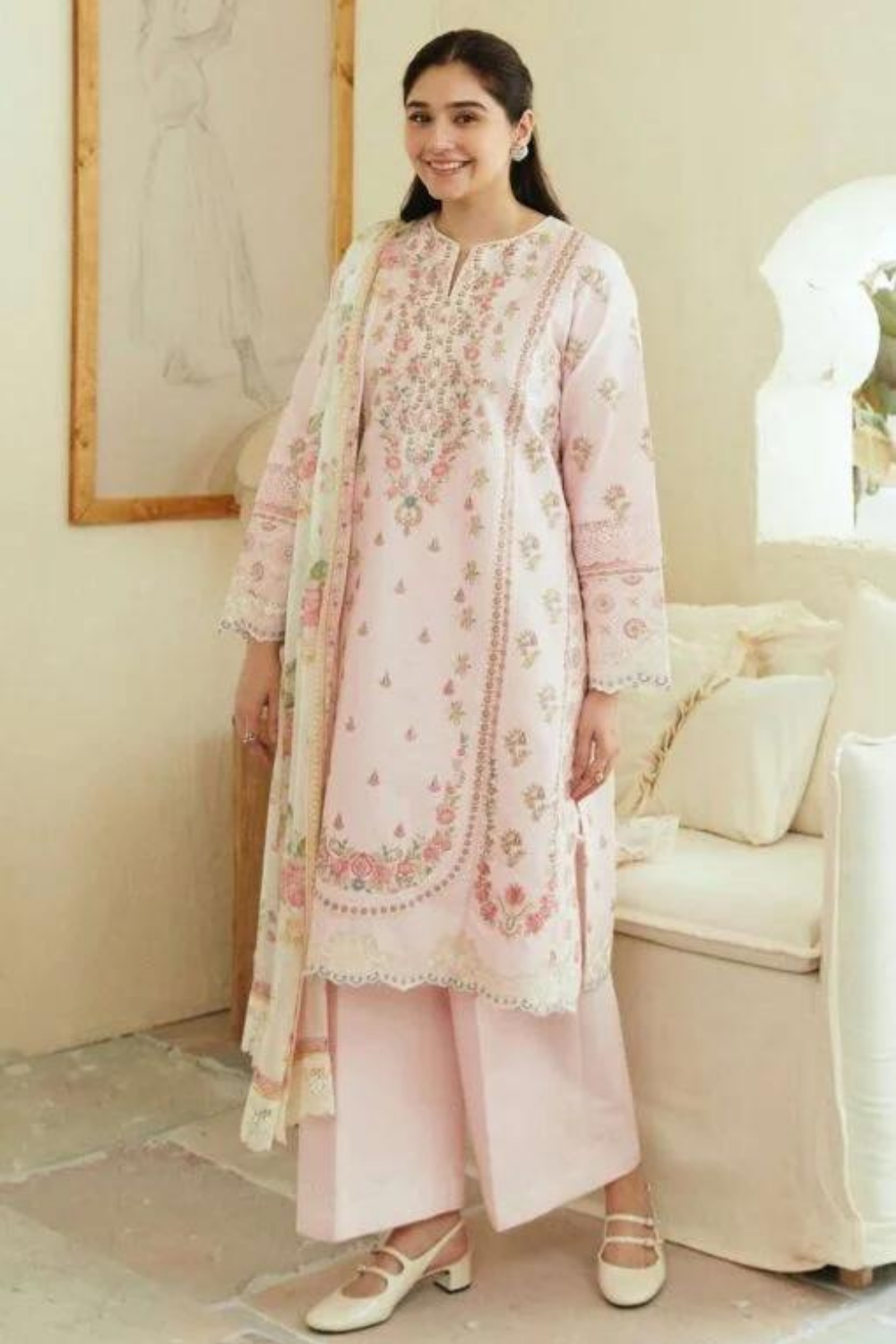 Zara ShahJahan 3PC Lawn Embroidered Q625