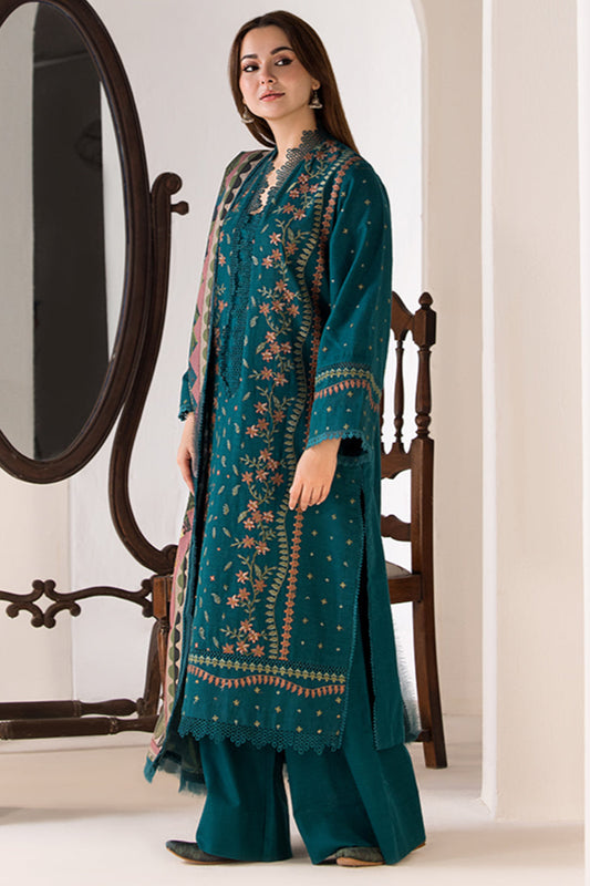 3PC LAWN EMBROIDERED SHIRT WITH DIGITAL PRINTED JACQUARD DUPATTA - 5026