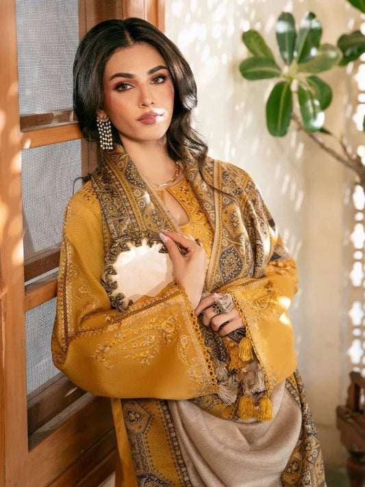 3PC Lawn Embroidered Shirt With Digital Printed Jacquard Dupatta-5039 - QQ