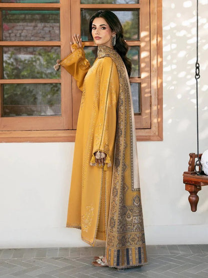 3PC Lawn Embroidered Shirt With Digital Printed Jacquard Dupatta-5039 - QQ
