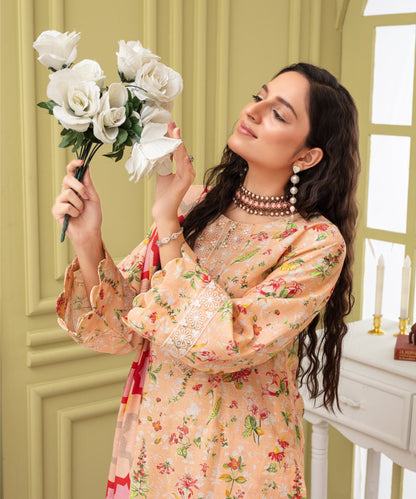 CREATION KHADDAR 3PC WITH KHADDAR PRINTED SHIRT & TROUSER-904 - QQ