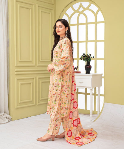 CREATION KHADDAR 3PC WITH KHADDAR PRINTED SHIRT & TROUSER-904 - QQ