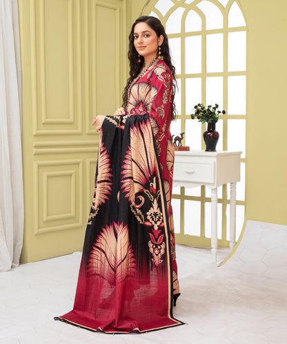 CREATION KHADDAR 3PC WITH KHADDAR PRINTED SHIRT & TROUSER-920 - QQ