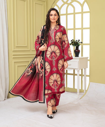 CREATION KHADDAR 3PC WITH KHADDAR PRINTED SHIRT & TROUSER-920 - QQ