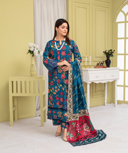 CREATION KHADDAR 3PC WITH KHADDAR PRINTED SHIRT & TROUSER-905 - QQ