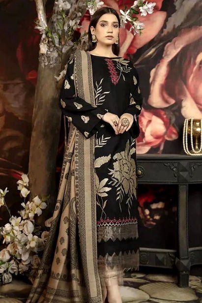 Lawn 3PC Embroidered With Digital Printed Jauqard Dupatta-5017 - QQ
