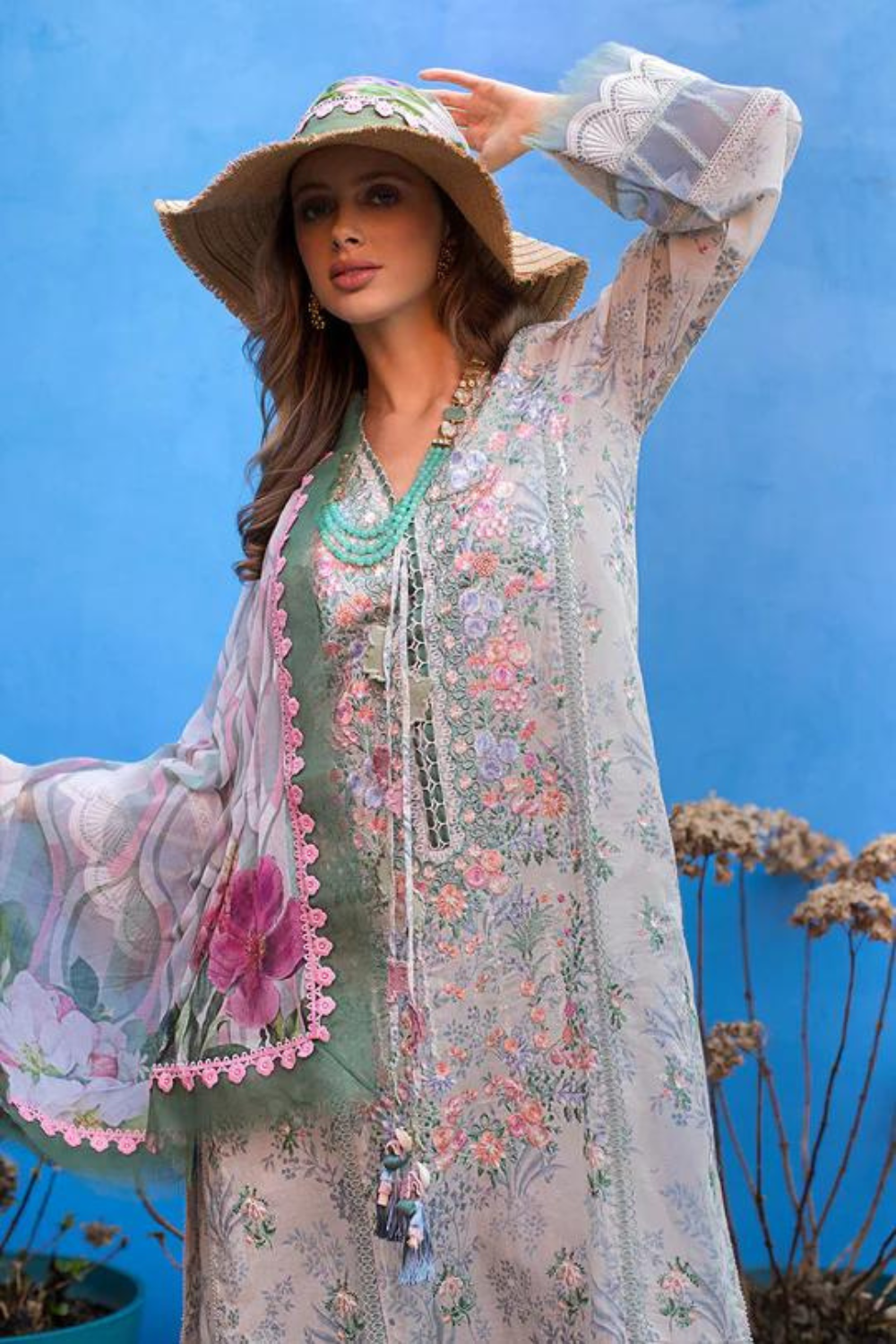 3PC Digital Print LAWN Q599