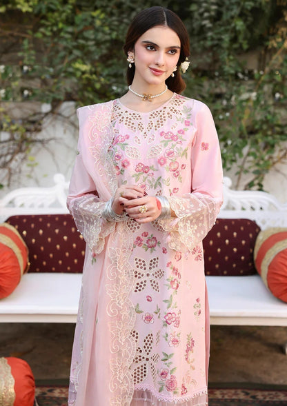 Lawn-3PC Embroidered Shirt with Organza Embroidered Dupatta- 1367 - QQ