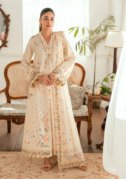 Dhanak-3PC Embroidered Shirt with Organza Embroidered Dupatta- 3368 - QQ
