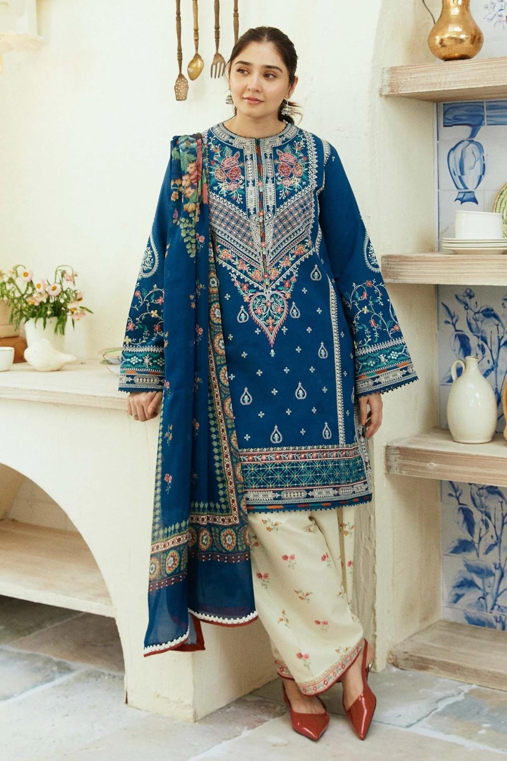 Zara ShahJahan 3pc lawn Embroidered Q653